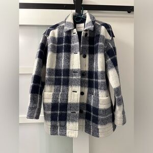 Madewell Walton shirt jacket. Size small. Marly plaid ink. Worn once.